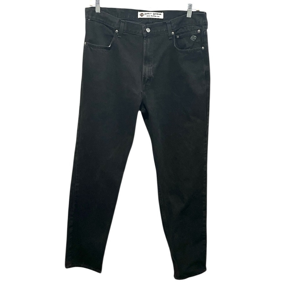 Harley Davidson men’s black cotton straight tapered jeans 2007 size 38/34